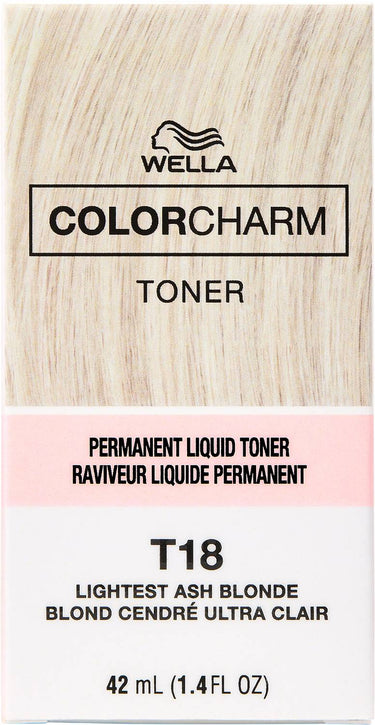 Wella Color Charm Permanent Liquid Toner T18 Lightest Ash Blonde – 1.4 fl oz - ANNS BEAUTY SUPPLY